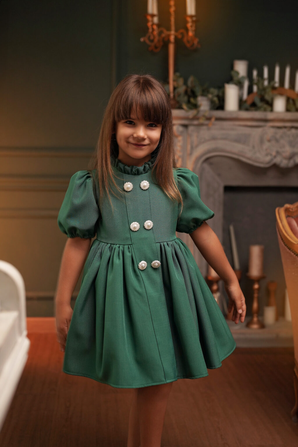 Rochie Chantal smarald, Little Rose