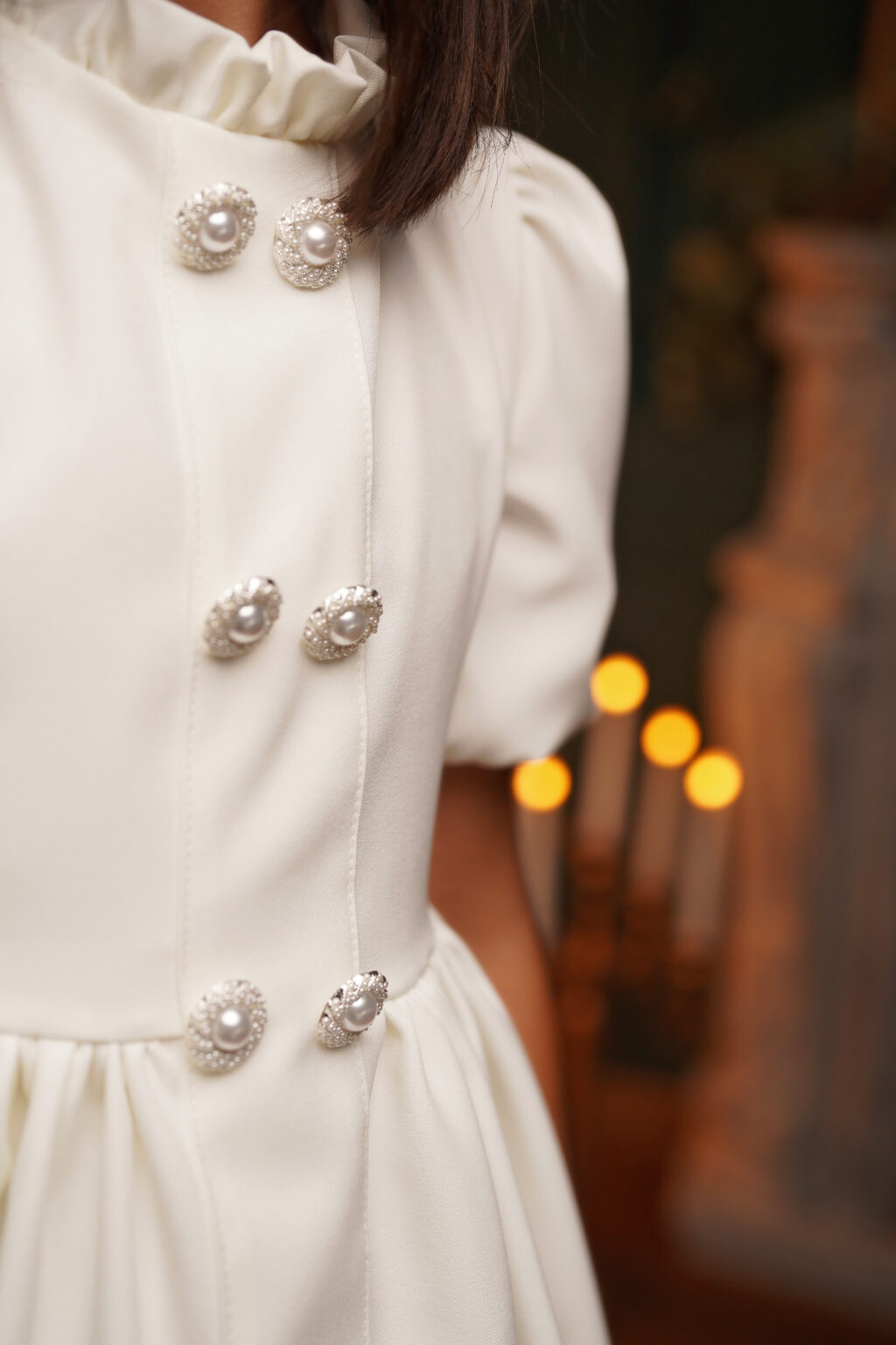 Rochie Chantal white, Little Rose