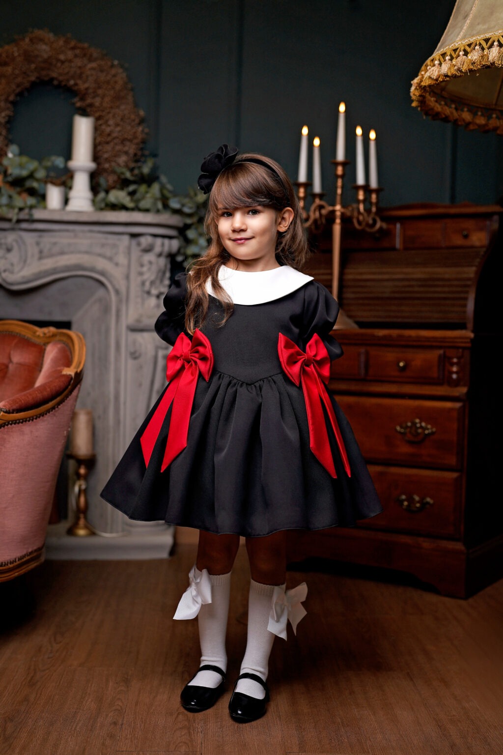 Rochie Velvet Black, Little Rose