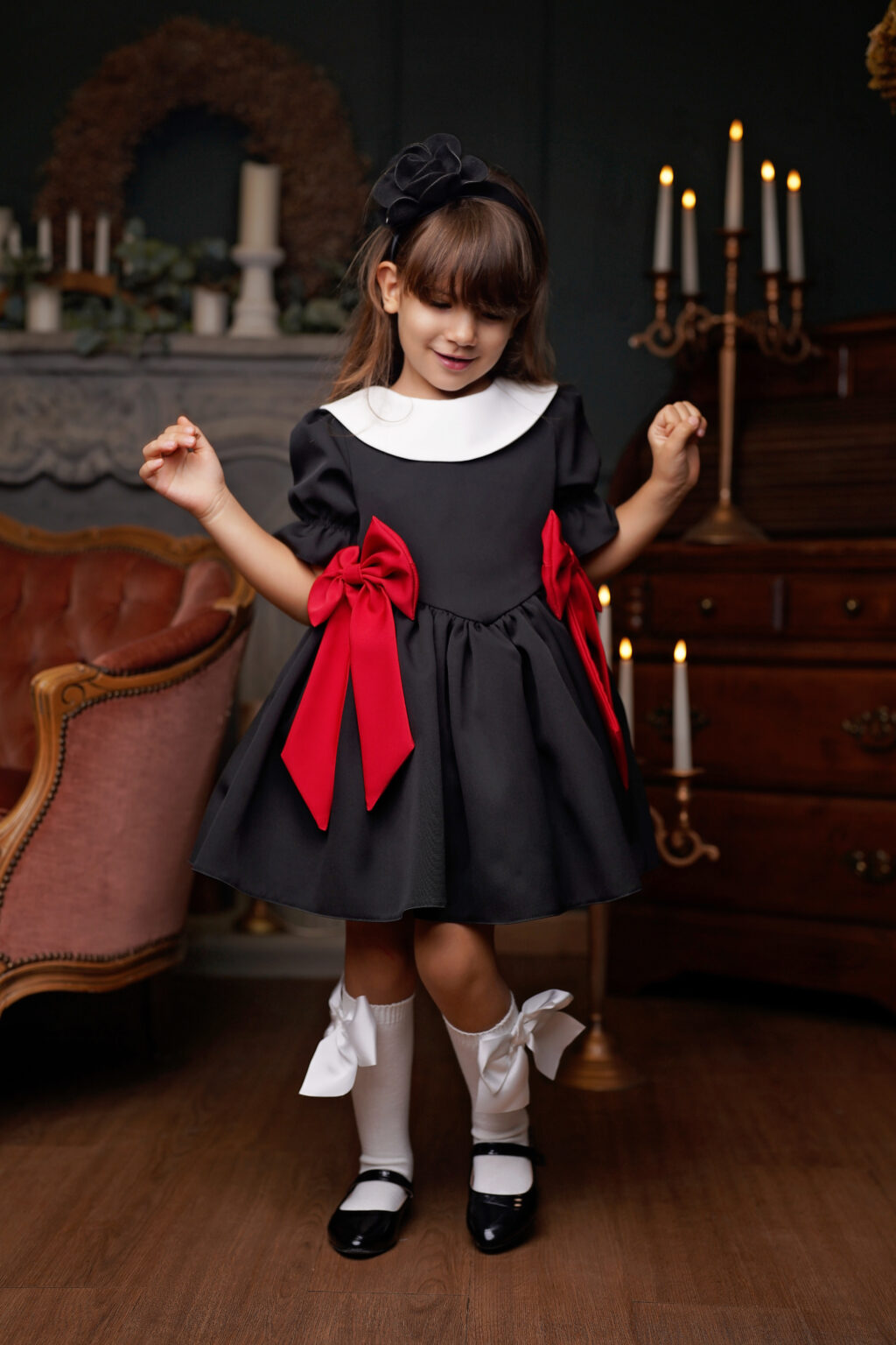 Rochie Velvet Black, Little Rose