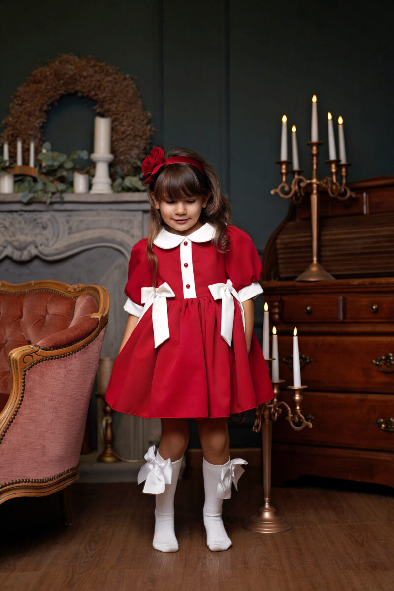 Rochie Estela Red ,Little Rose - imagine 2