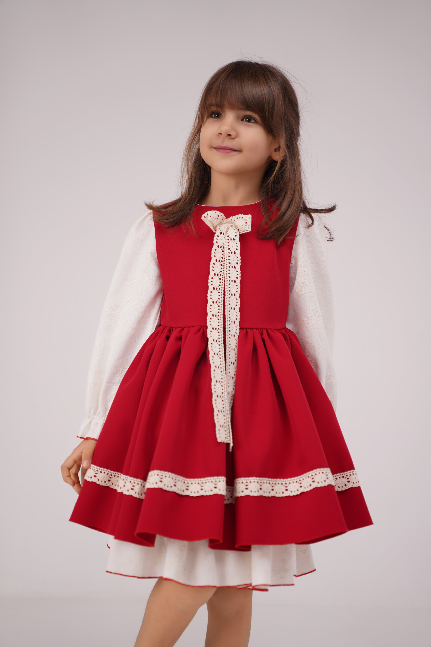 Rochie Elsie Red,Little Rose - imagine 3