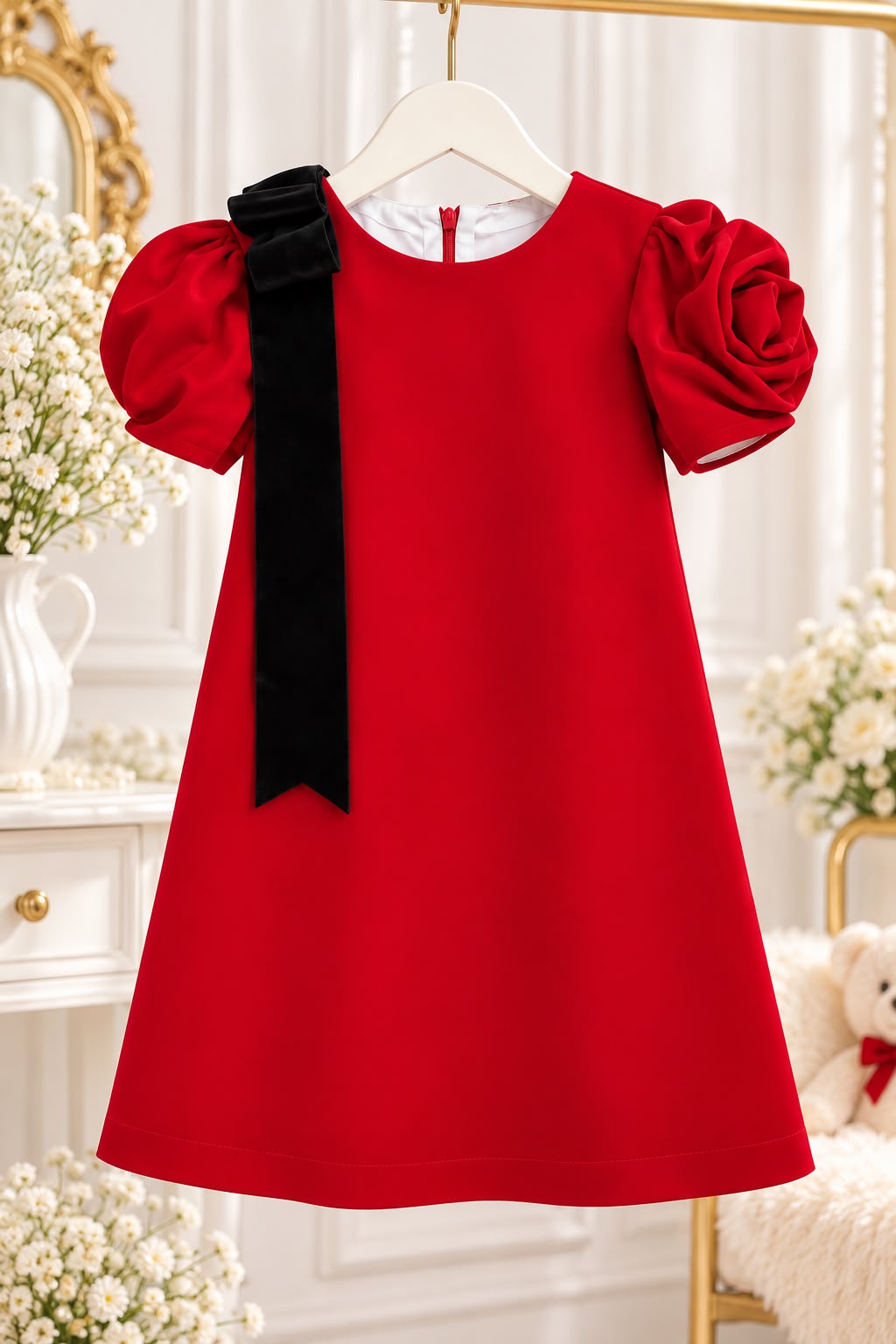 Rochie Lilith Velvet Red, Little Rose