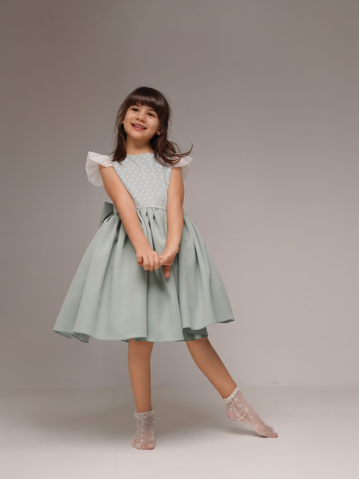 Rochie Mint Bow, Little Rose