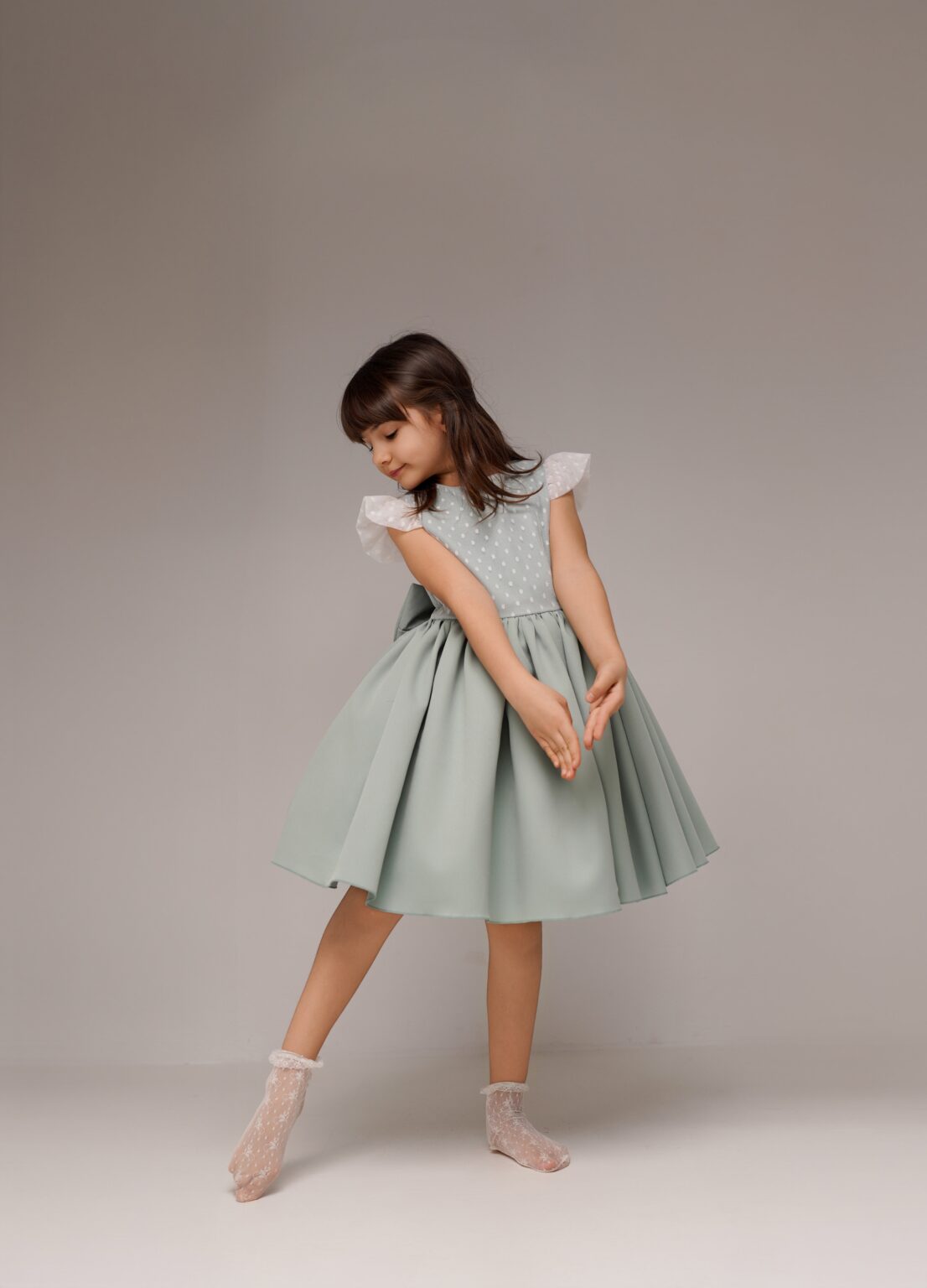 Rochie Mint Bow, Little Rose