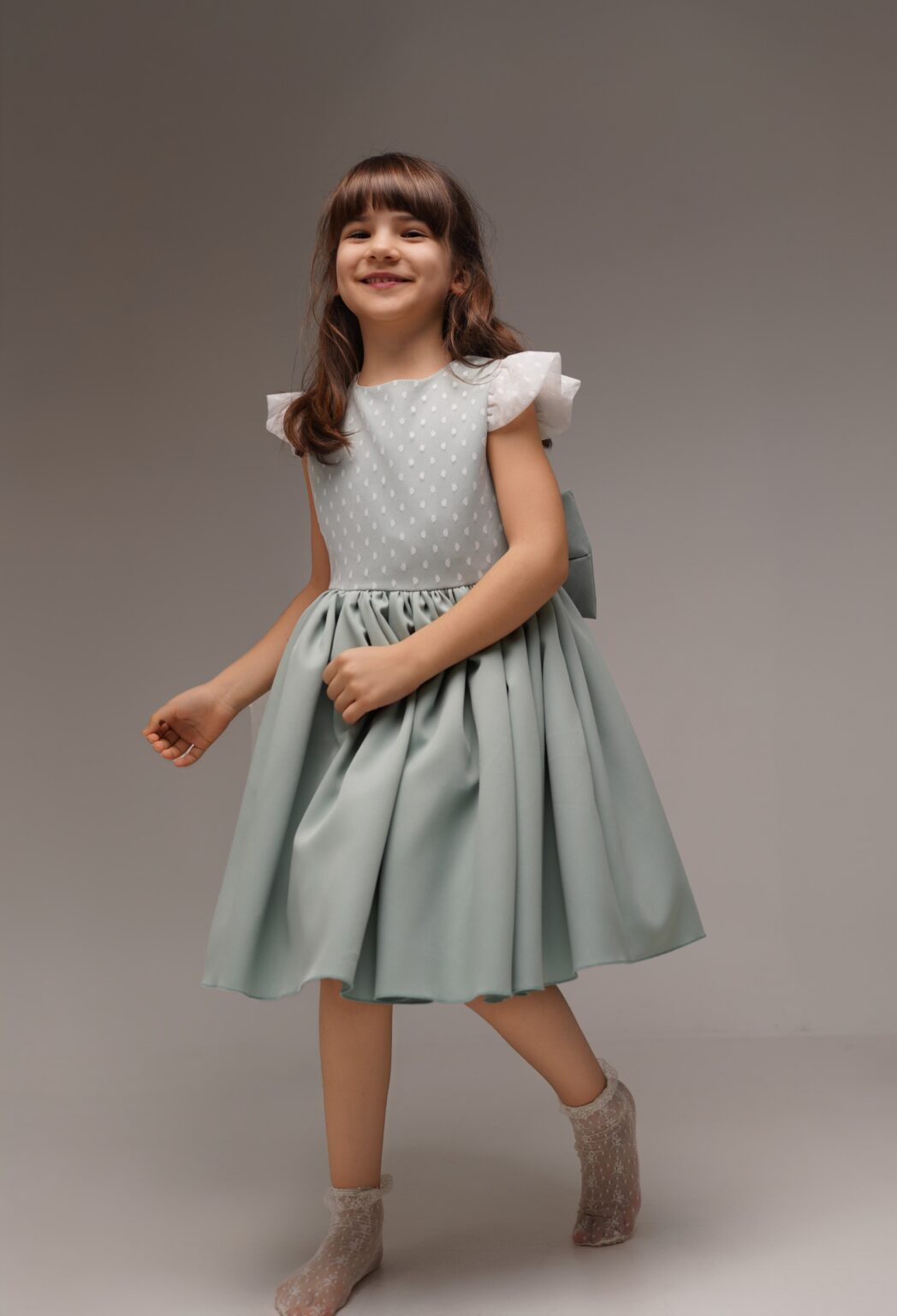 Rochie Mint Bow, Little Rose