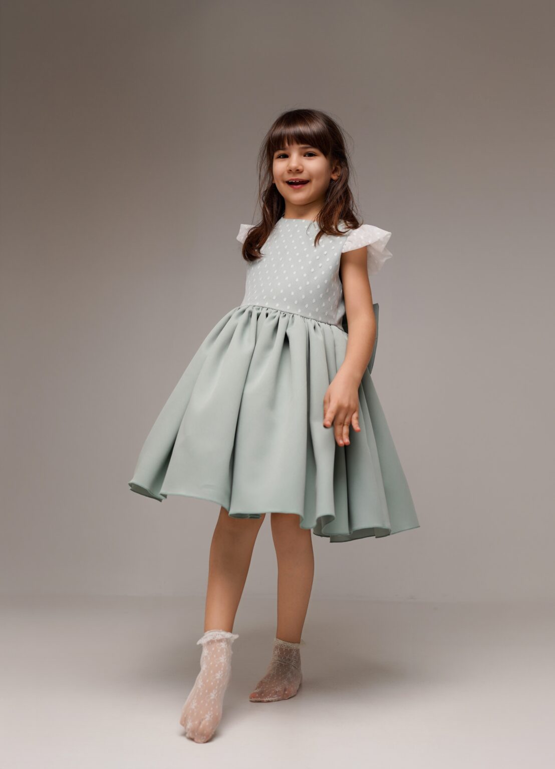 Rochie Mint Bow, Little Rose