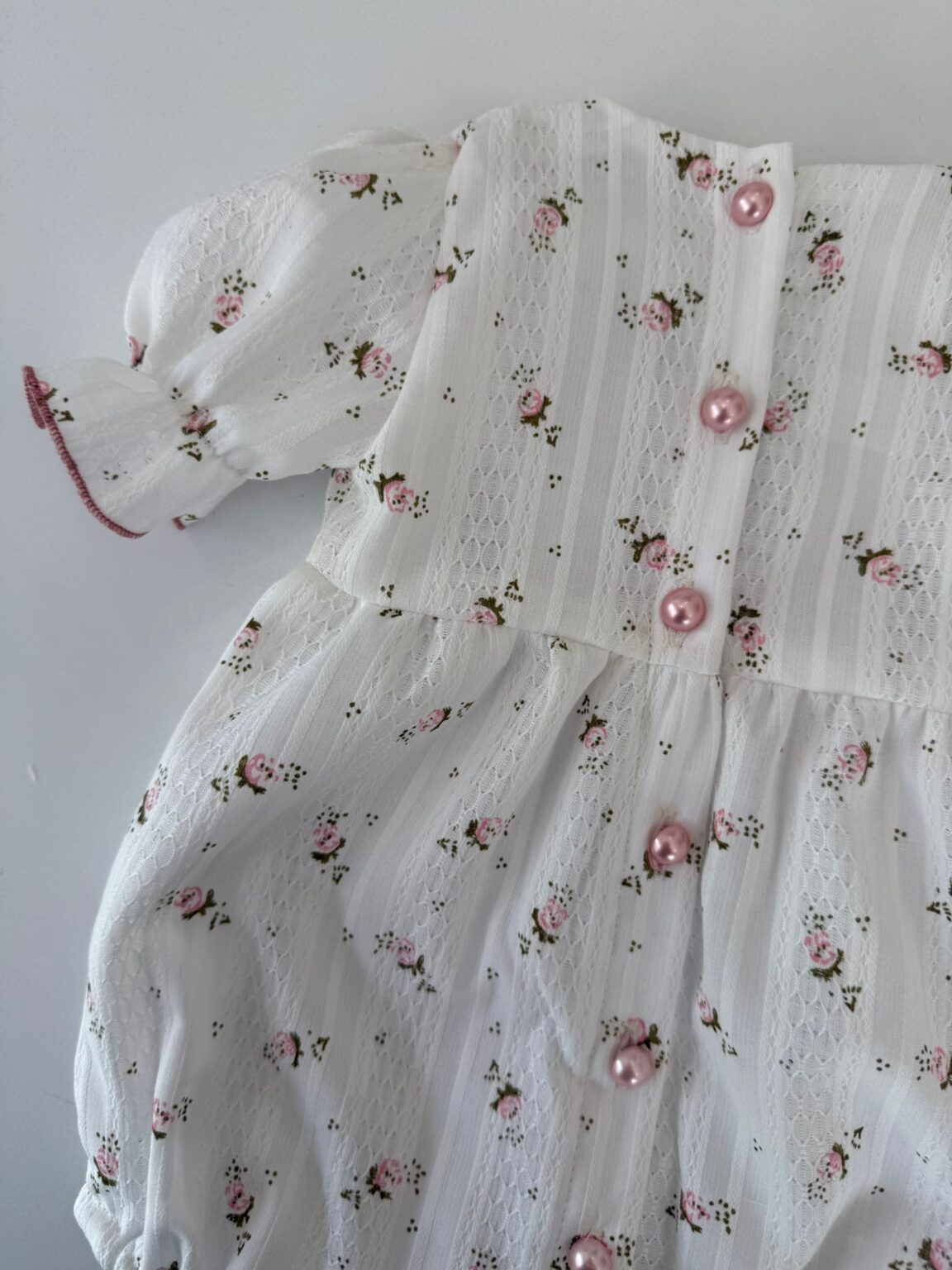 Salopeta bumbac brodat, Pink, Little Rose