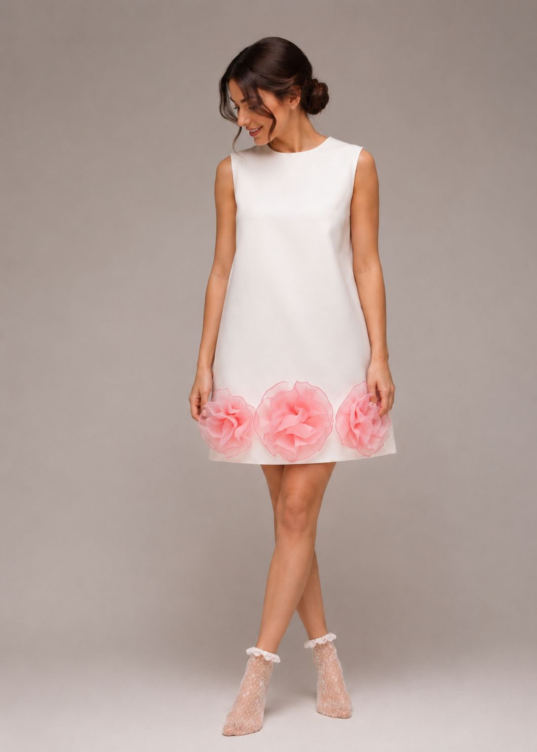 Rochie Moms Lilith white,Little Rose