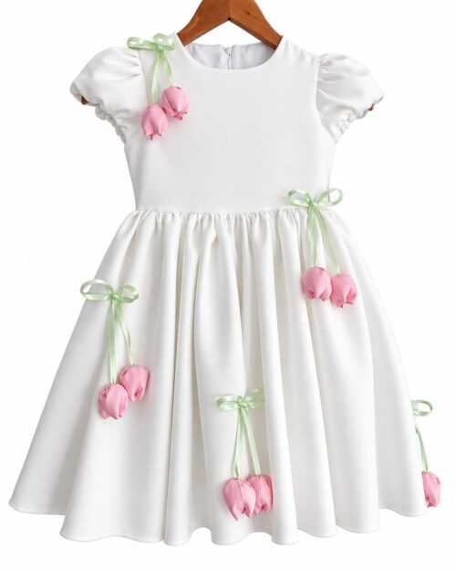 Rochie white lalele, Little Rose