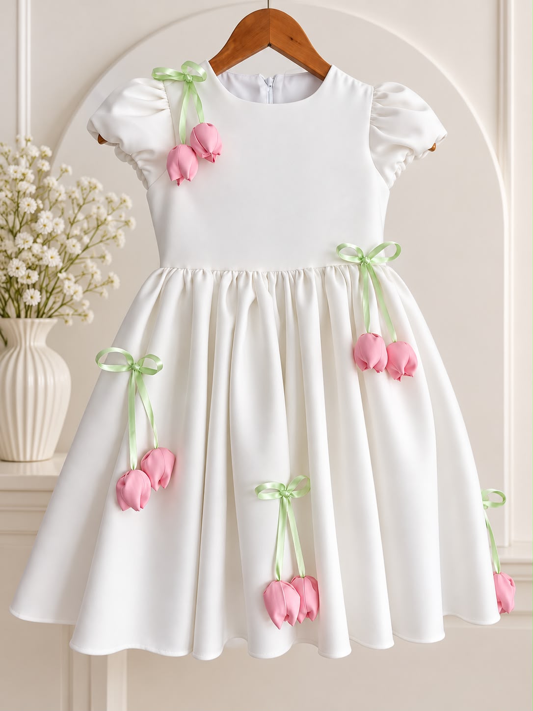 Rochie white lalele, Little Rose
