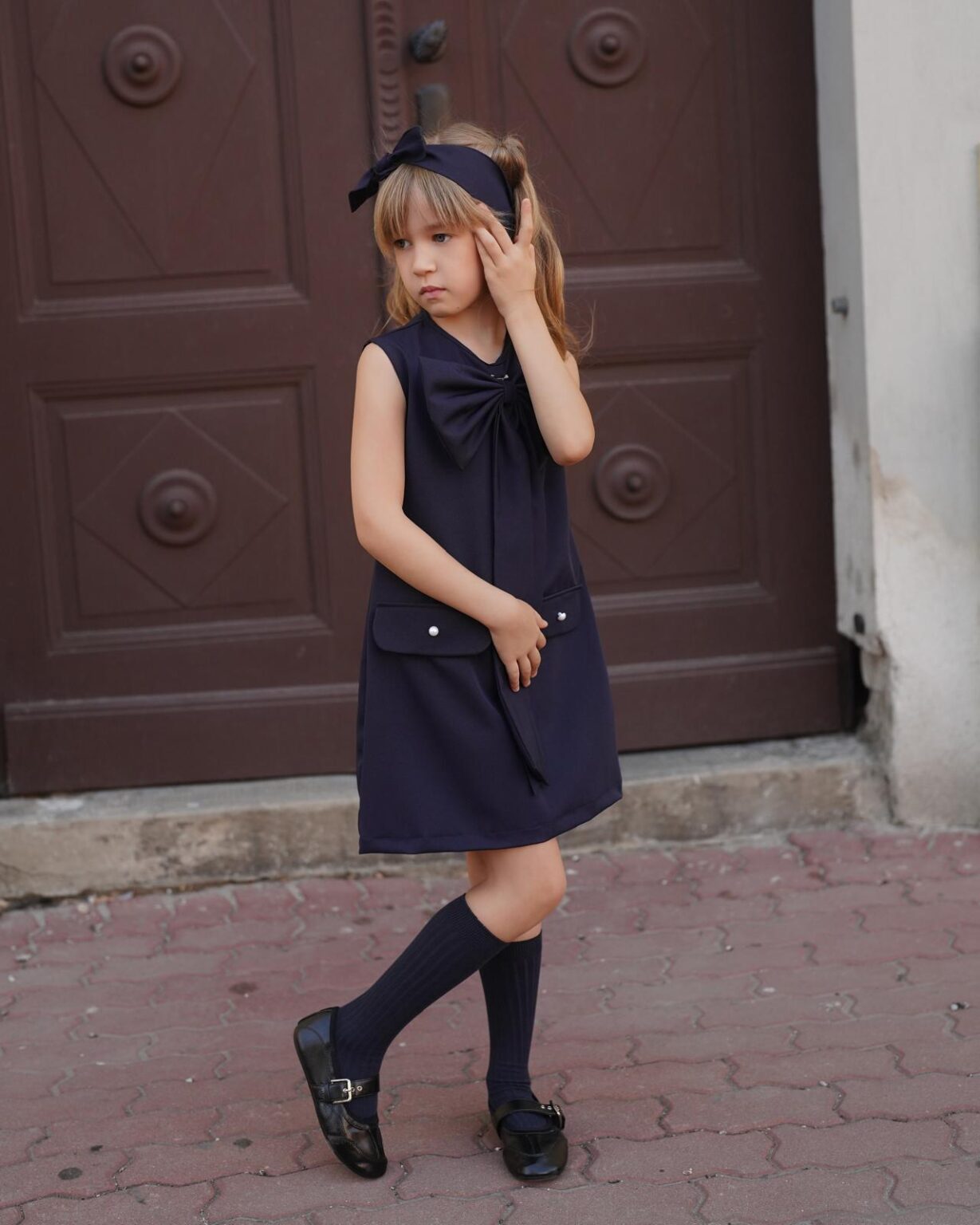 Sarafan Back to school ,Bleumarin ,Little Rose