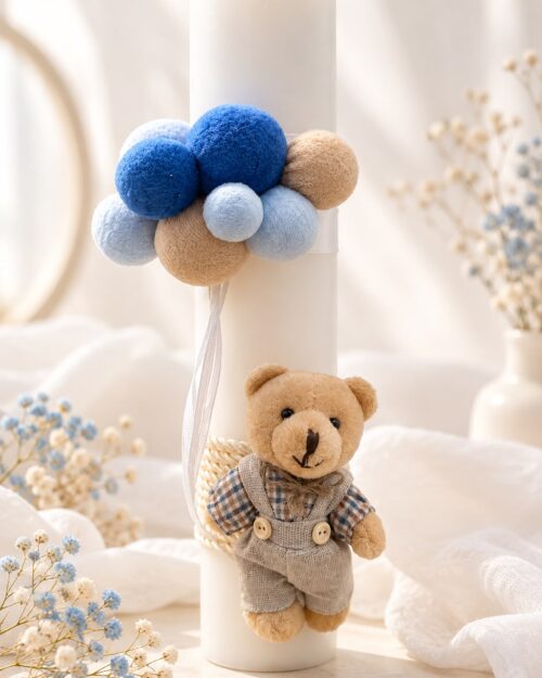 Lumanare botez,bear blue