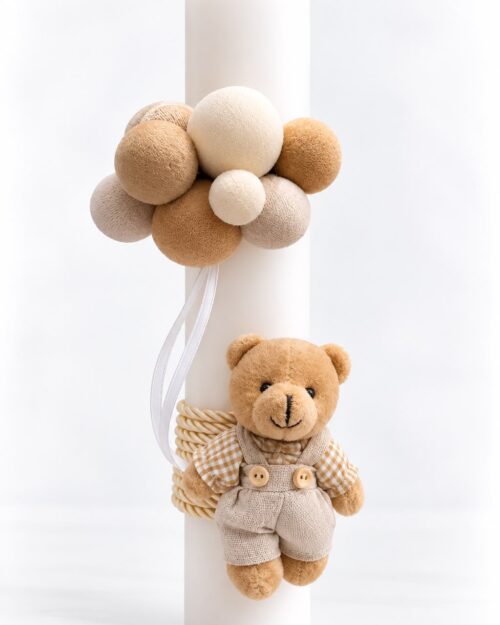 Lumanare botez, bear bej