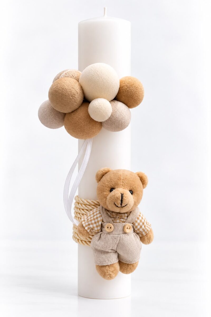 Lumanare botez, bear bej