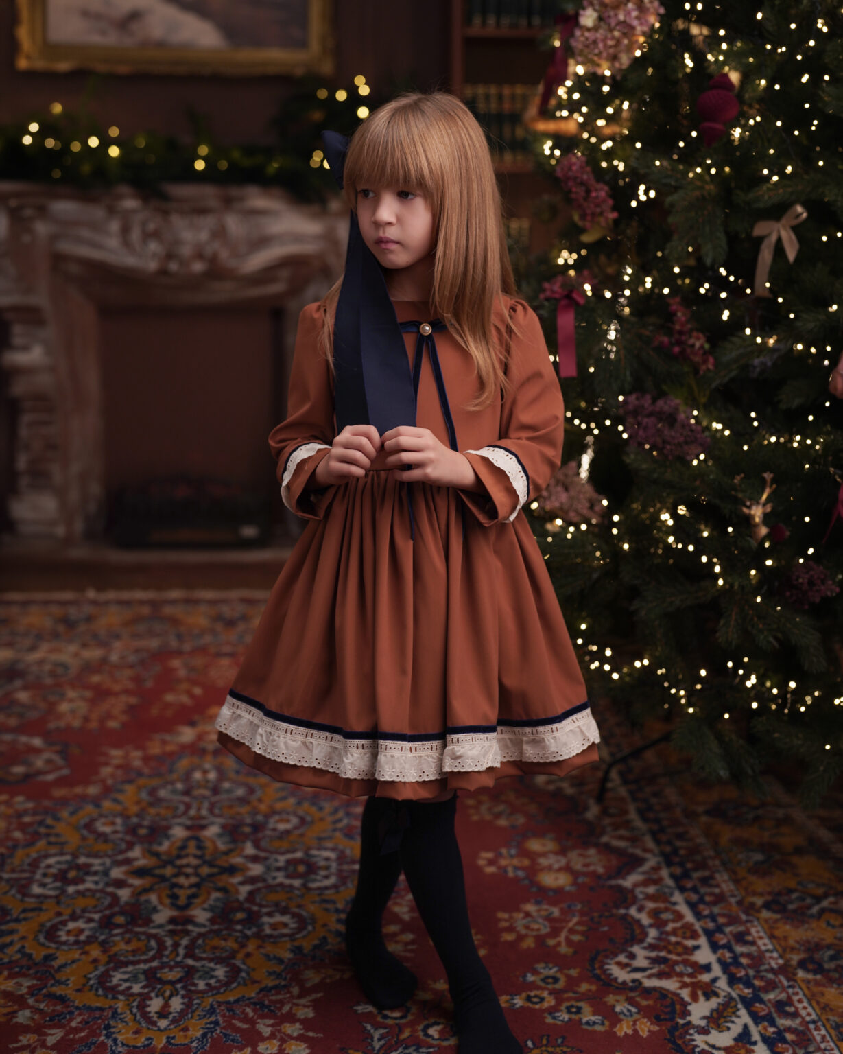 Rochie Manya Brown,Little Rose