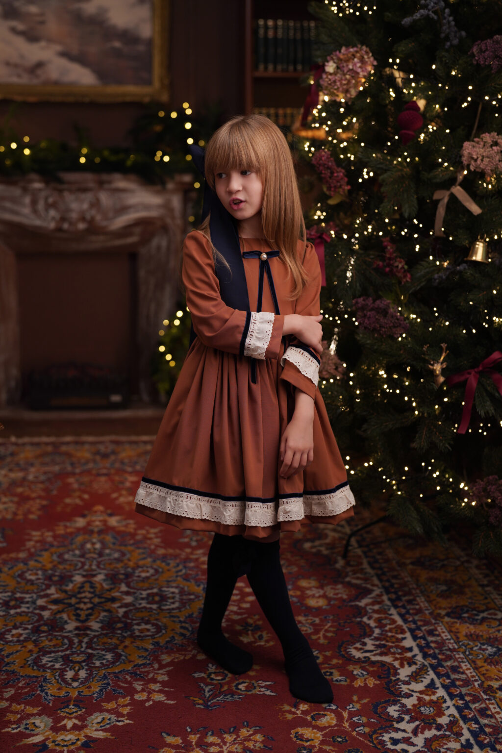 Rochie Manya Brown,Little Rose