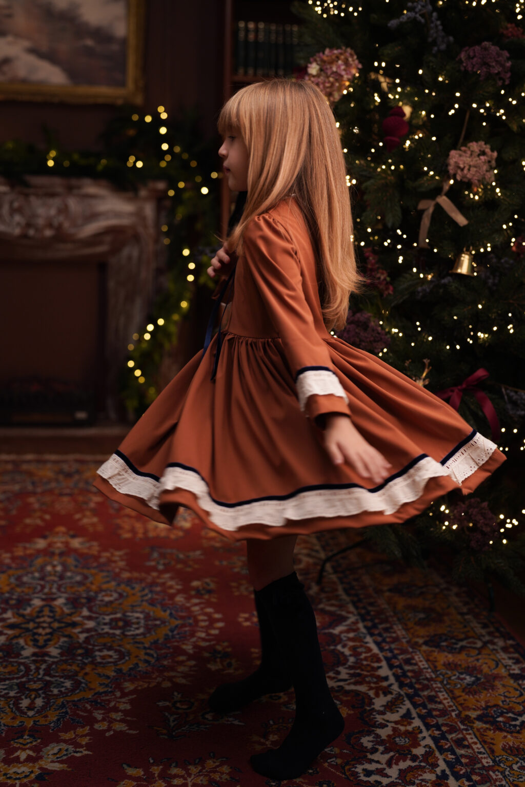 Rochie Manya Brown,Little Rose
