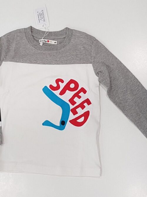 Bluza alb cu gri si model speed