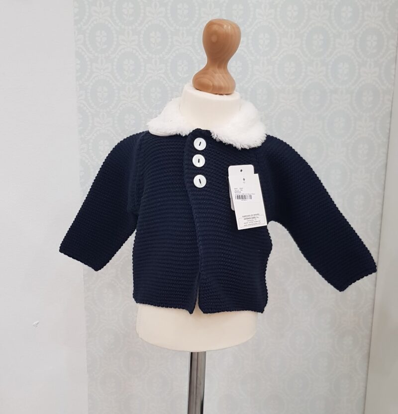Jacheta pentru baieti tricotata de culoare bleumarin