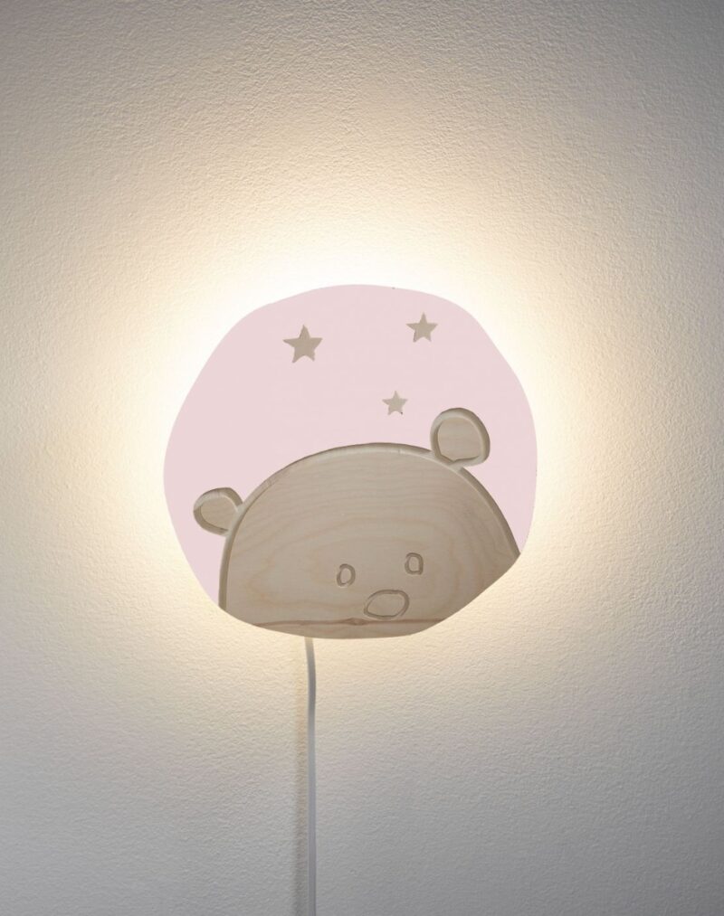 Lampa de perete Ursulet roz