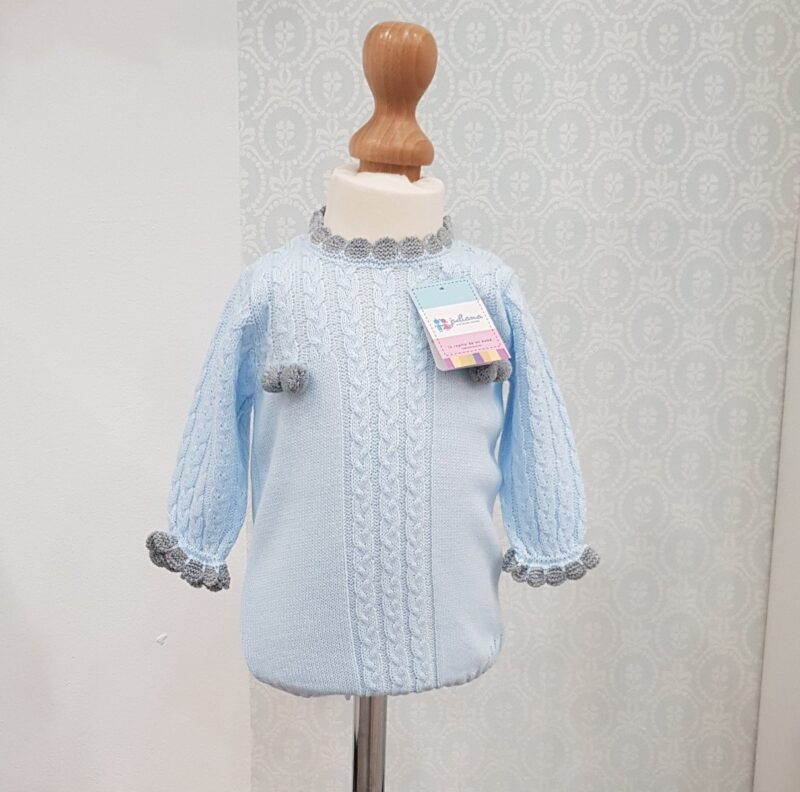 Salopetă tricotată bleu